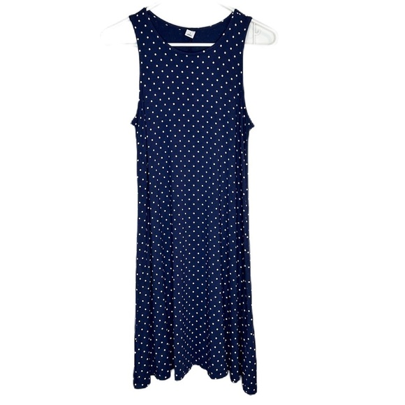Old Navy Blue White Sleeveless Polka Dot Sun Dress Women’s Size Small - Picture 1 of 6
